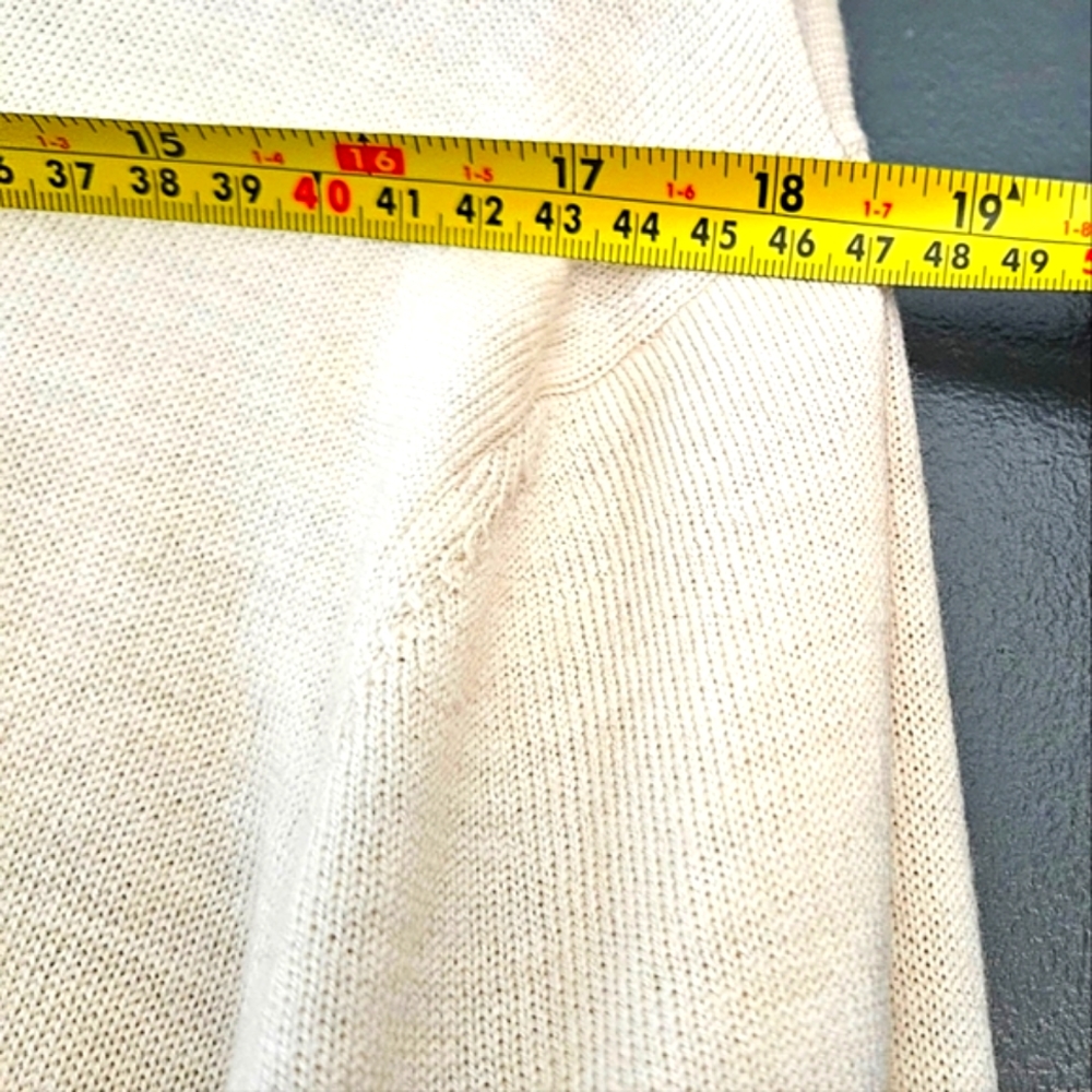 Mens  Merino Wool 1/4 zip pullover, cream, light beige color